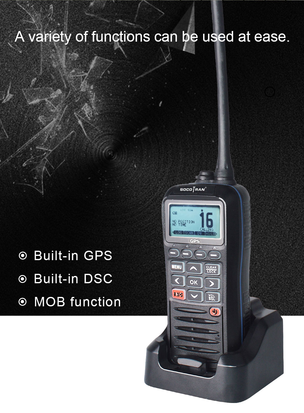 RS-38M Marine Handheld VHF Tri-watch Radio