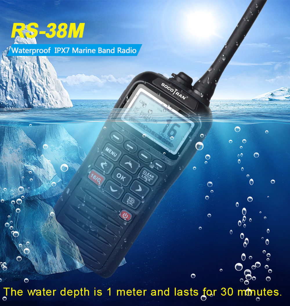 RS-38M Marine Handheld VHF Tri-watch Radio